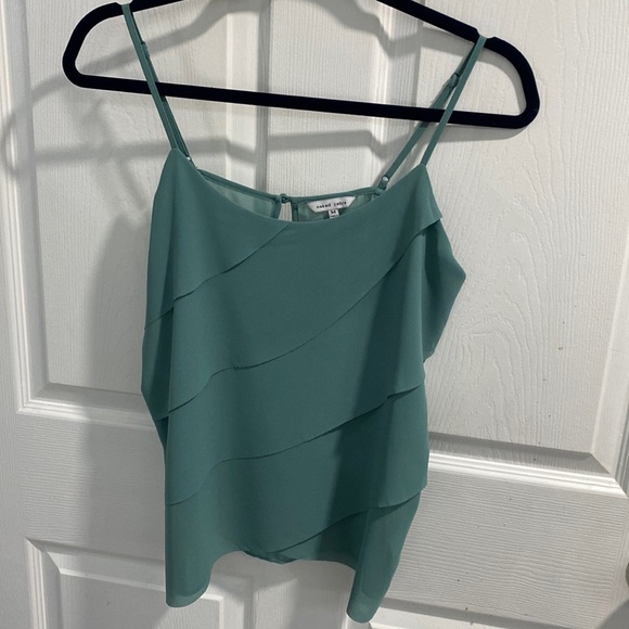Naked Zebra Diagonal Tier Layered Cami/Tank. Color Turquoise. Size M. - Picture 1 of 4